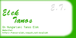 elek tanos business card